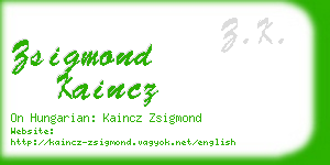 zsigmond kaincz business card